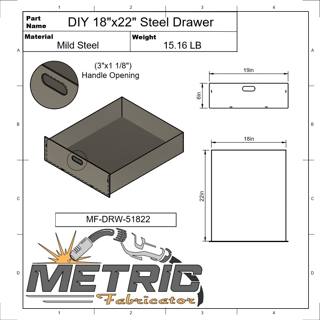 DIY 18"x22" Steel Drawer