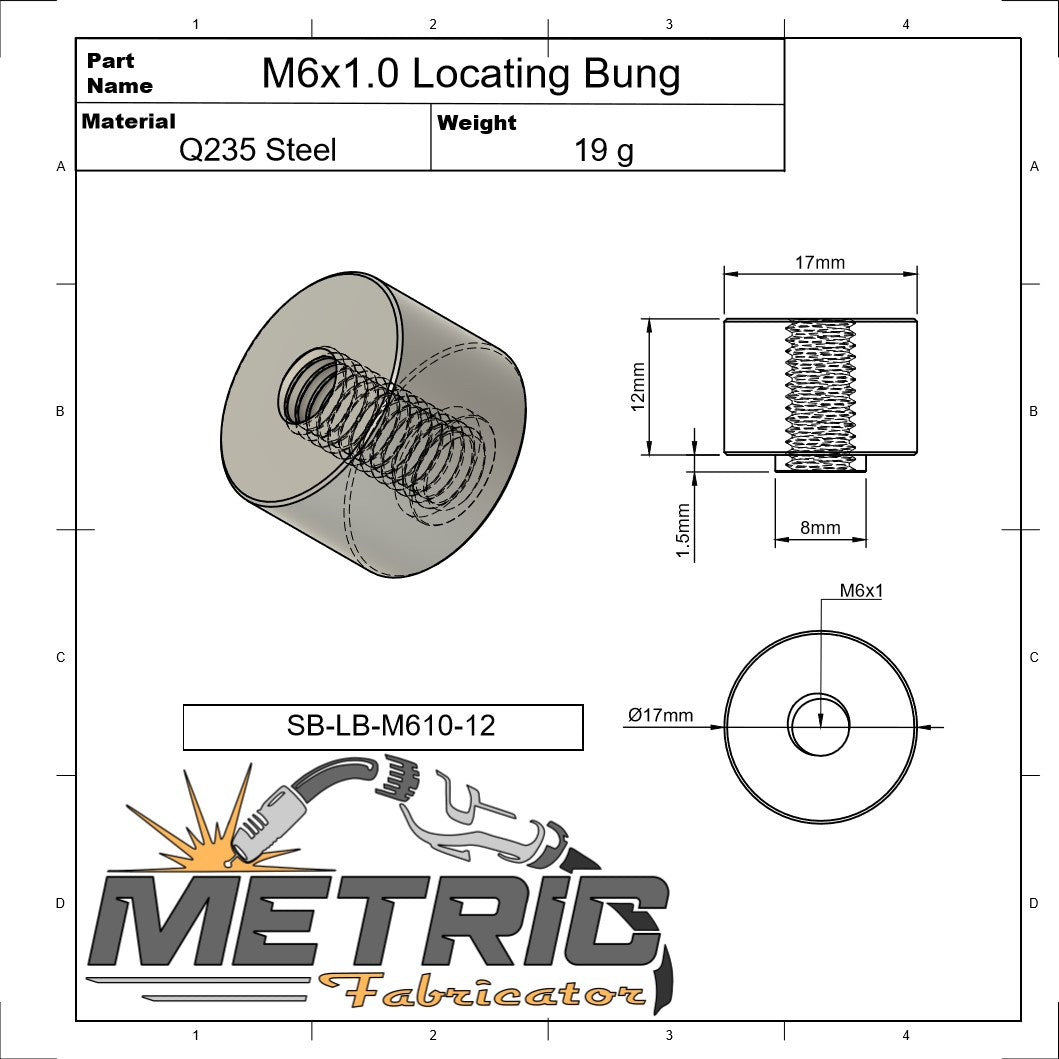 M6x1.0 Locating Weld Bung