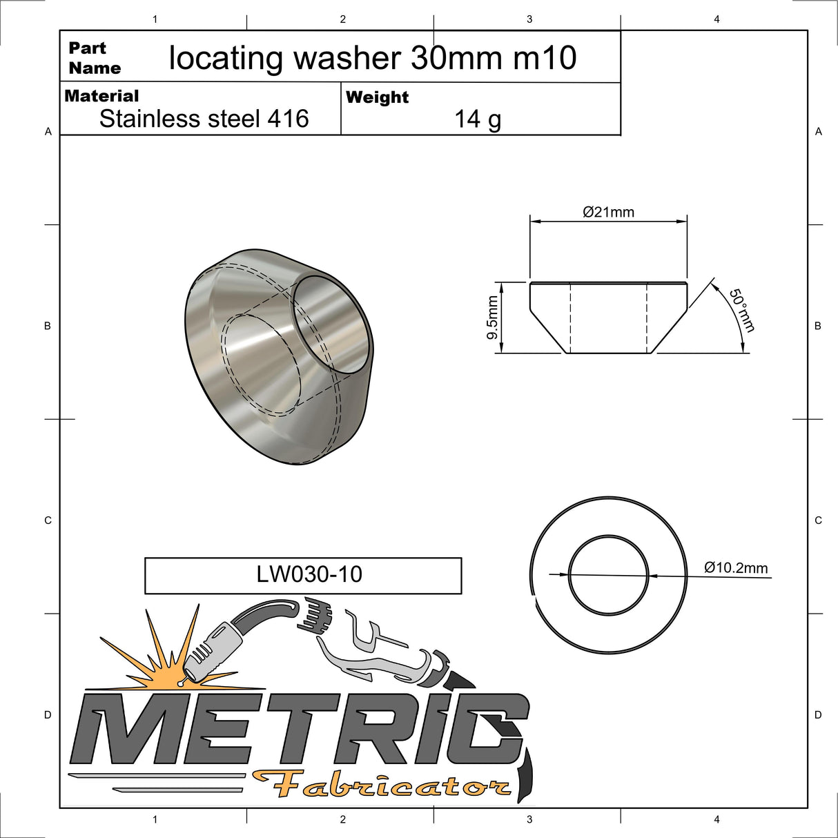 1.75" x 1.5" Locating Weld Socket