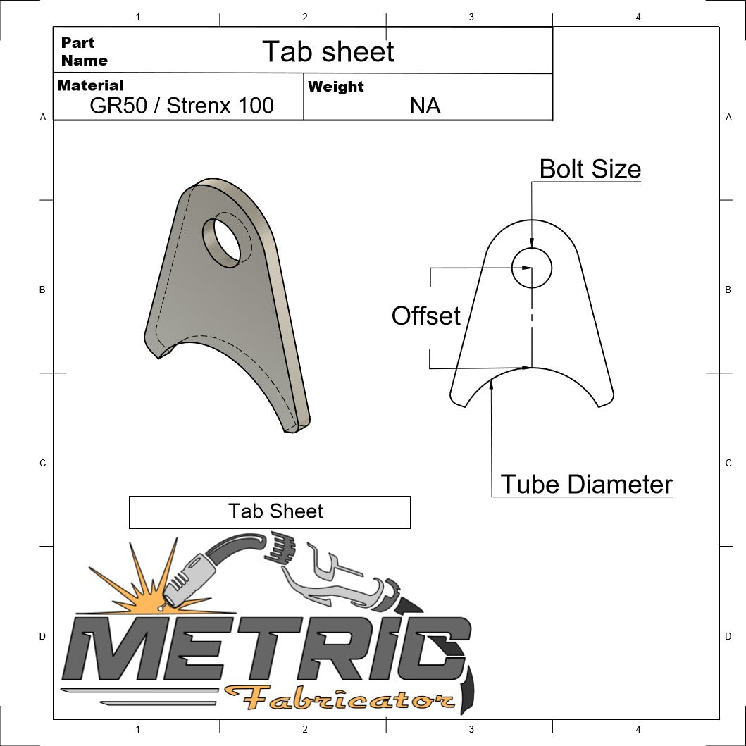 .75" Tubing Strenx Radius Tabs