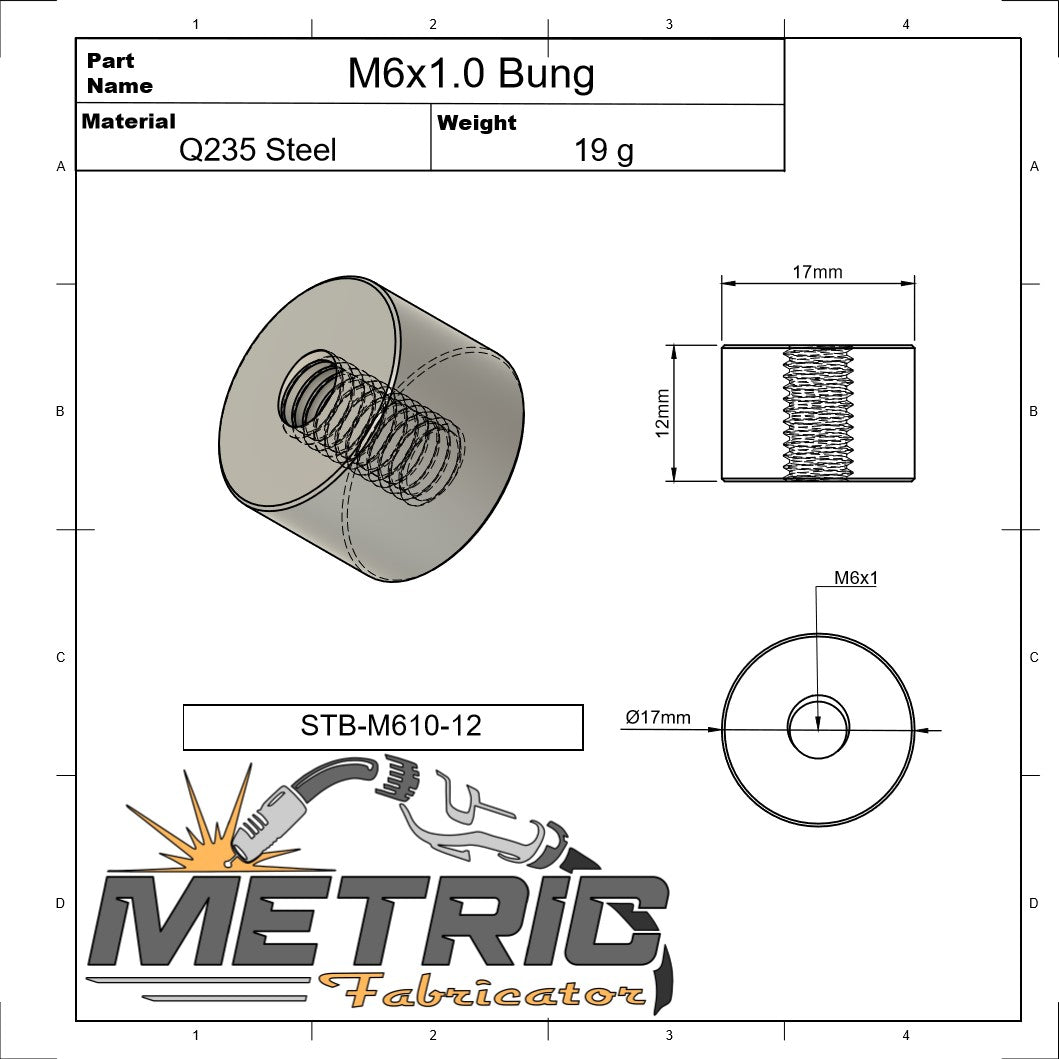 M6x1.0 Weld Bung