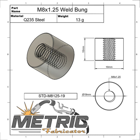 M8x1.25 Weld Bung