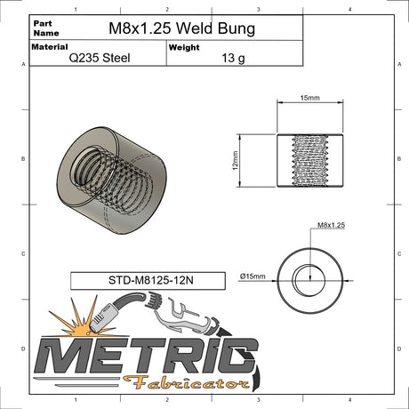 M8x1.25 Weld Bung